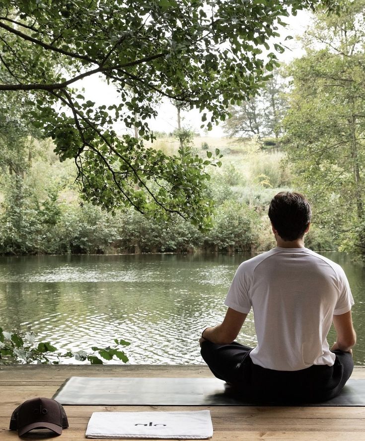A man sitting in meditation